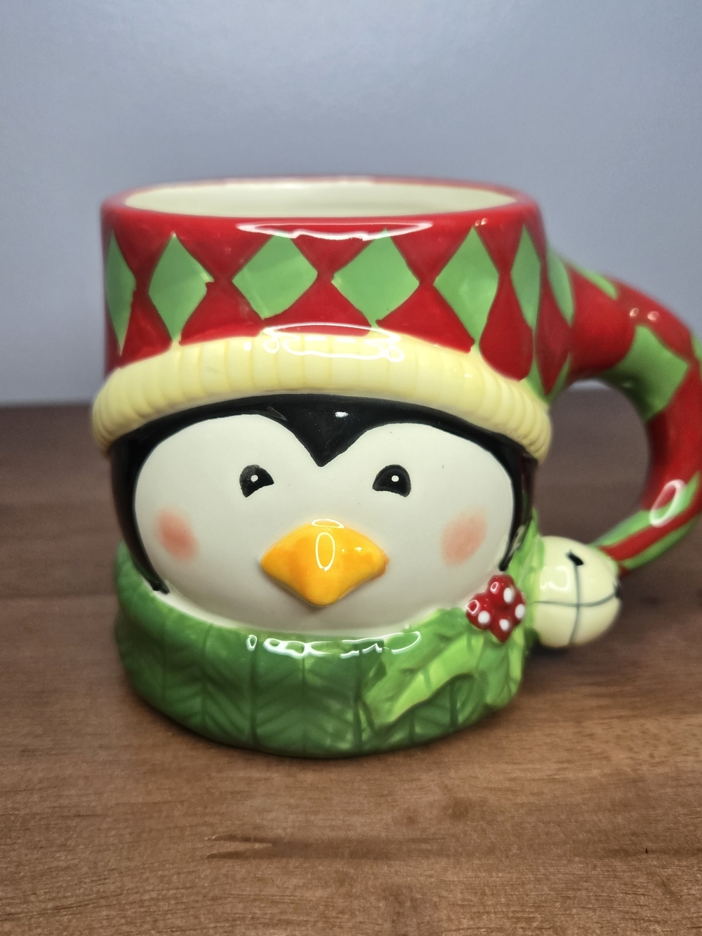 Certified International Penguin Holiday Mug - Red, Green, Yellow